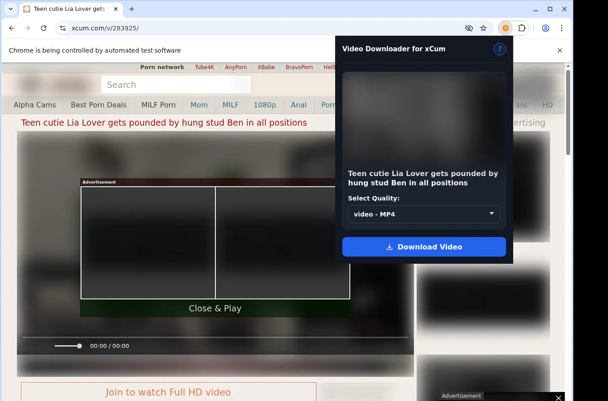 Xcum Video Downloader browser extension screenshot 3