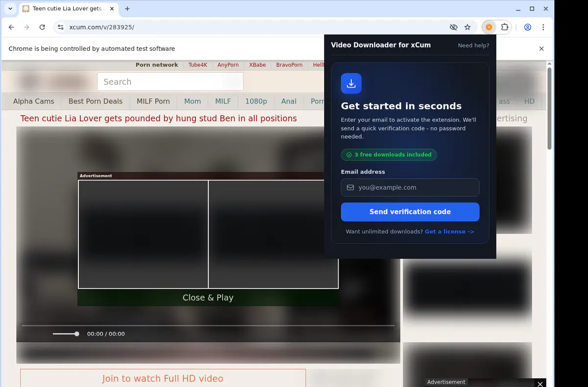 Xcum Video Downloader browser extension screenshot 5